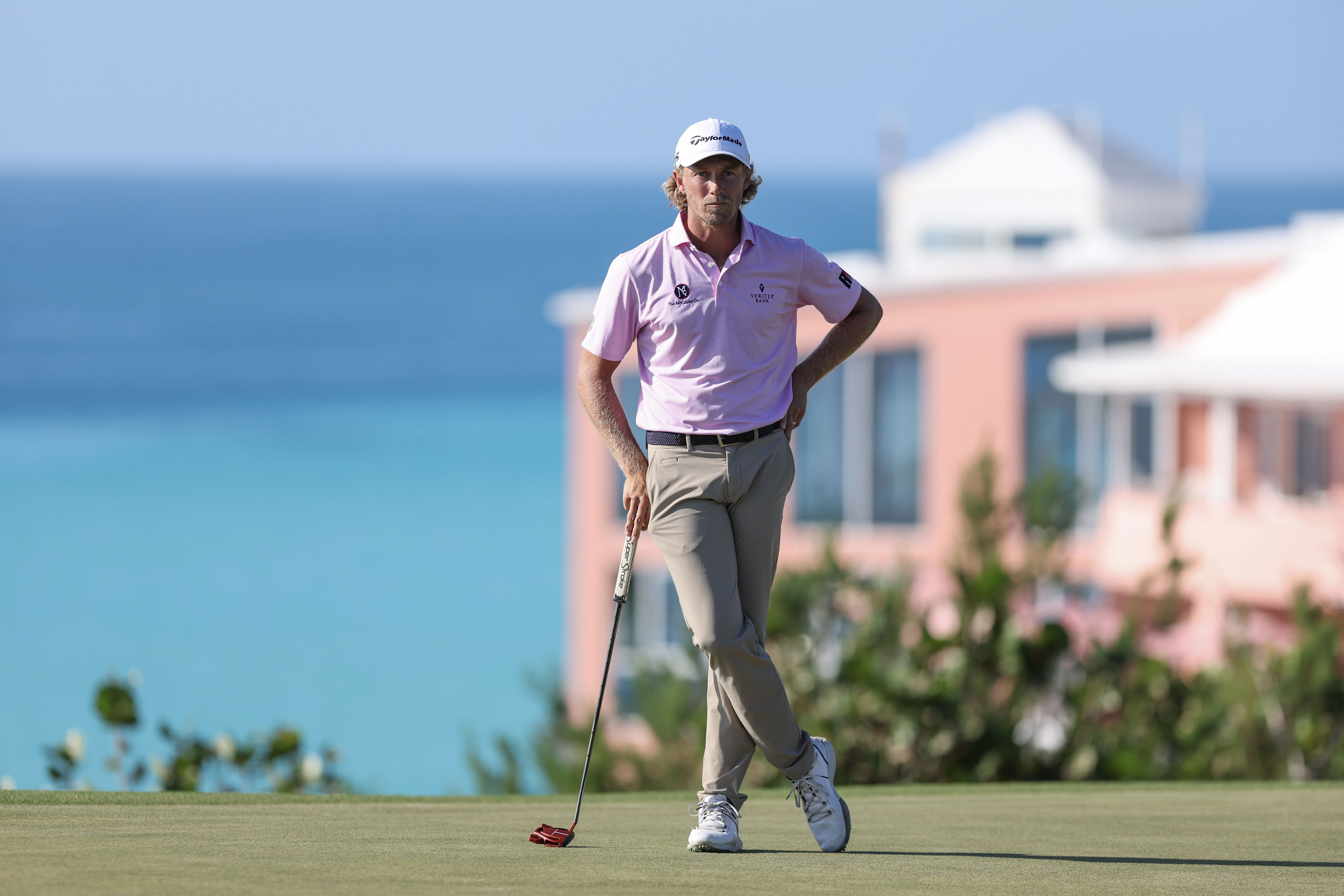 Austin Smotherman of the United States waits to putt on the eighth green during the first round of the Butterfield Bermuda Championship at Port Royal Golf Course on November 09, 2023 in Southampton, Bermuda. (Photo by Marianna Massey/Getty Images)
