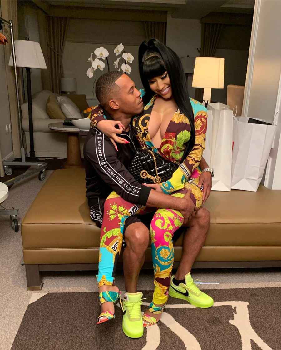 <p>Minaj shared three photos of herself cuddling with her beau on a couch via Instagram in June 2019.</p>