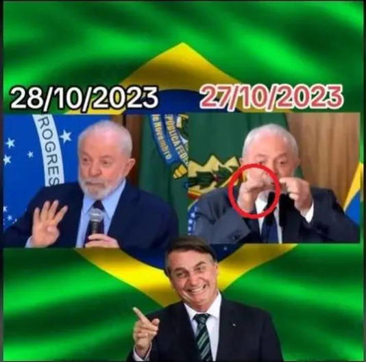 Imagem de Lula foi invertida para parecer que presidente tem todos os dedos da mão esquerda Foto: Reprodução/TikTok/YouTube