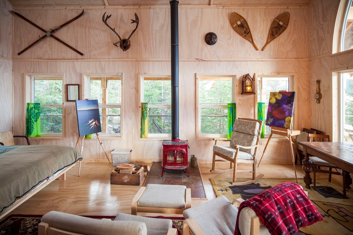 <p><strong>Bed & bath:</strong> Studio, half bath<br> <strong>Top amenities:</strong> Sauna, woodburning stove, outdoor shower</p> <p>In this day and age, nothing—we repeat, nothing—is more romantic than the sweet absence of cell service. This rustic Kenai Peninsula cabin is truly off the grid. The sunny yellow lakefront house is lit by propane lights, heated by a wood stove, watered from a hand-pump well, and serviced by an outdoor shower and an outhouse. The local transit? Try the row boat. Just when you think it's as remote as can be, though, there is one extravagant extra: a sauna. (Wood-fired, of course.) A queen, double, and twin bed are all inside the one-room tiny home, allowing up to five people to squeeze in. But in a place this amorous, alone in the woods, two is better than five.</p> $179, Airbnb (Starting Price). <a href="https://www.airbnb.com/rooms/12606154">Get it now!</a><p>Sign up to receive the latest news, expert tips, and inspiration on all things travel</p><a href="https://www.cntraveler.com/newsletter/the-daily?sourceCode=msnsend">Inspire Me</a>