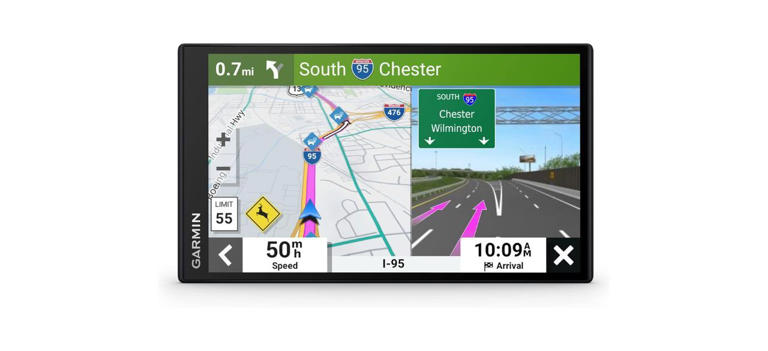 Garmin DriveSmart 76 Car GPS Navigator showing a map