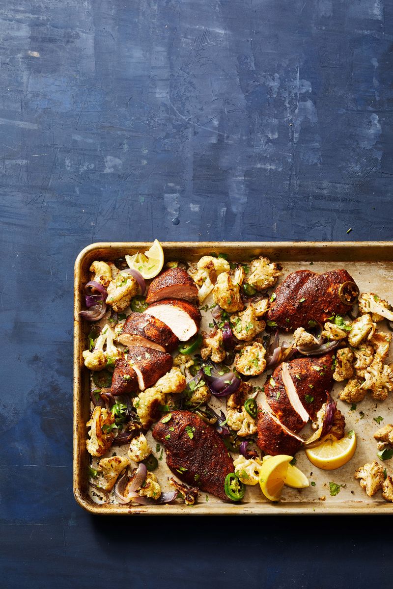 71) Garam Masala Roasted Chicken and Cauliflower