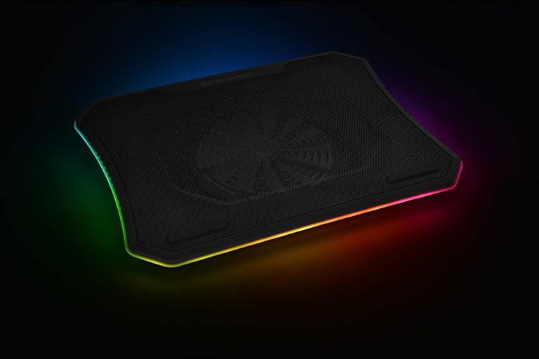 Gaming laptops can get extremely hot during long gaming sessions and if you're looking for a cooling pad, the Thermaltake Massive 20 is a great option featuring a 200mm fan, RGB lighting and a size that can accommodate laptops up to 19 inches.