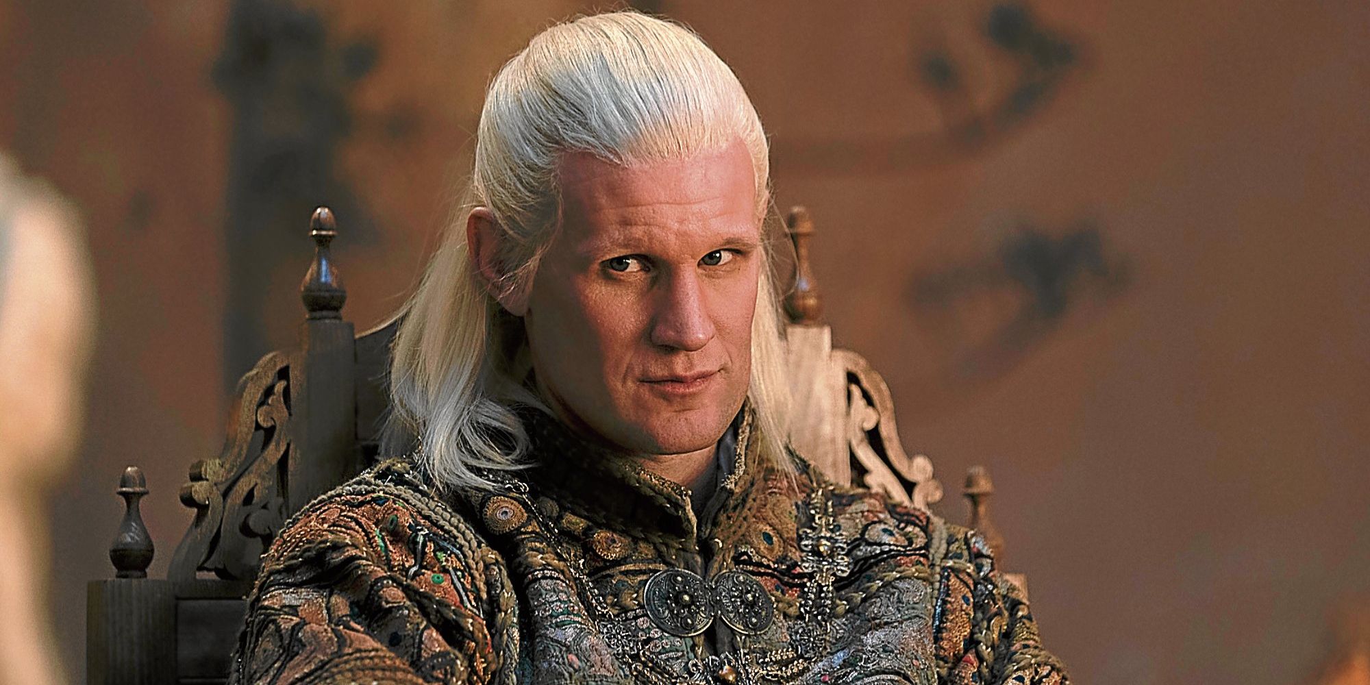 Prince Daemon Targaryen raising an eyebrow in House of the Dragon 