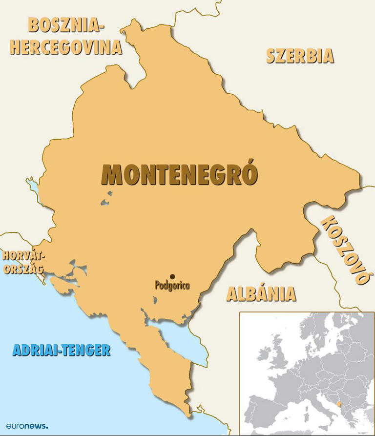 Montenegró és szomszédai, napjainkban Forrás: Euronews