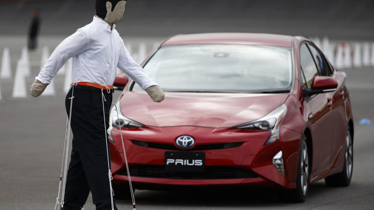 Toyota Prius hybrid testing TSS pre-collision system