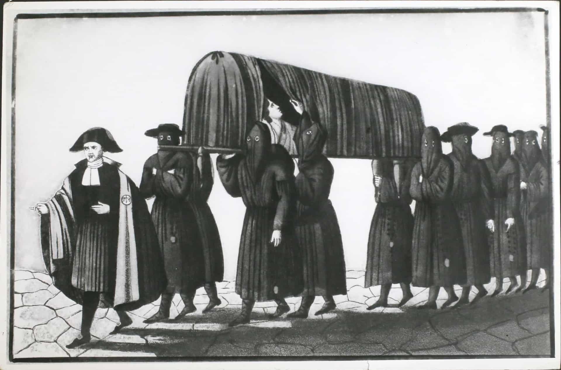 <p>In 1347, a different ship arrived in Sicily, with its crew barely surviving. The sickness quickly spread across the whole island. People fleeing from Sicily carried the disease to mainland Italy, where by the summer of the next year, one third of the population had died. The image shows a plague-infected person being transported by stretcher-bearers wearing masks to protect themselves from the disease, in Florence.</p><p>You may also like:<a href="https://www.starsinsider.com/n/215960?utm_source=msn.com&utm_medium=display&utm_campaign=referral_description&utm_content=614622en-en"> Daughters or girlfriends? Celebrities who dated younger women</a></p>
