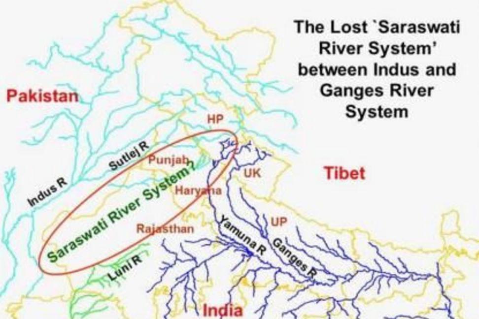 Где находится ганг. Сарасвати река на карте. Река Сарасвати в Индии на карте. Река Сарасвати в Индии. Слияние рек Сарасвати Ямуна Ганга.