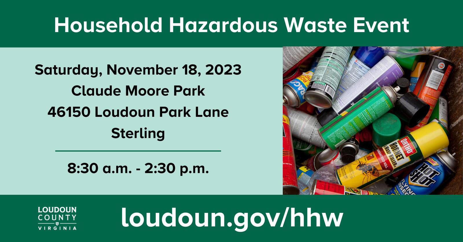 Final Household Hazardous Waste Event of 2023 is Nov. Loudoun County