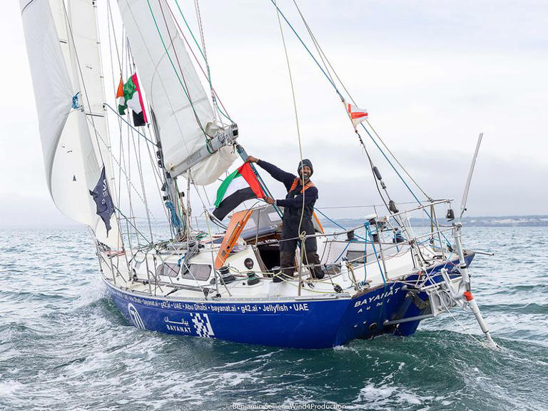 Indian sailor Abhilash Tomy's 2023 journey was sponsored and supported by UAE company Bayanat, after which his boat was also named.