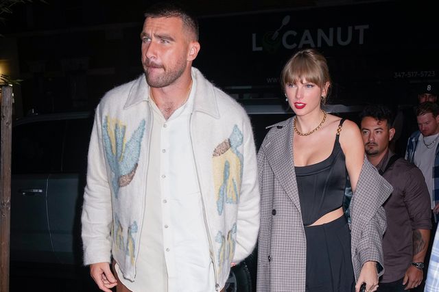 Gotham/GC Images Travis Kelce and Taylor Swift arrive at SNL Afterparty