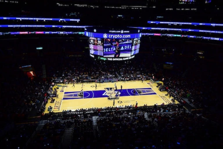 Nov 14, 2023; Los Angeles, California, USA; General view as the Los Angeles Lakers play against the Memphis Grizzlies during the second half at Crypto.com Arena. Mandatory Credit: Gary A. Vasquez-USA TODAY Sports