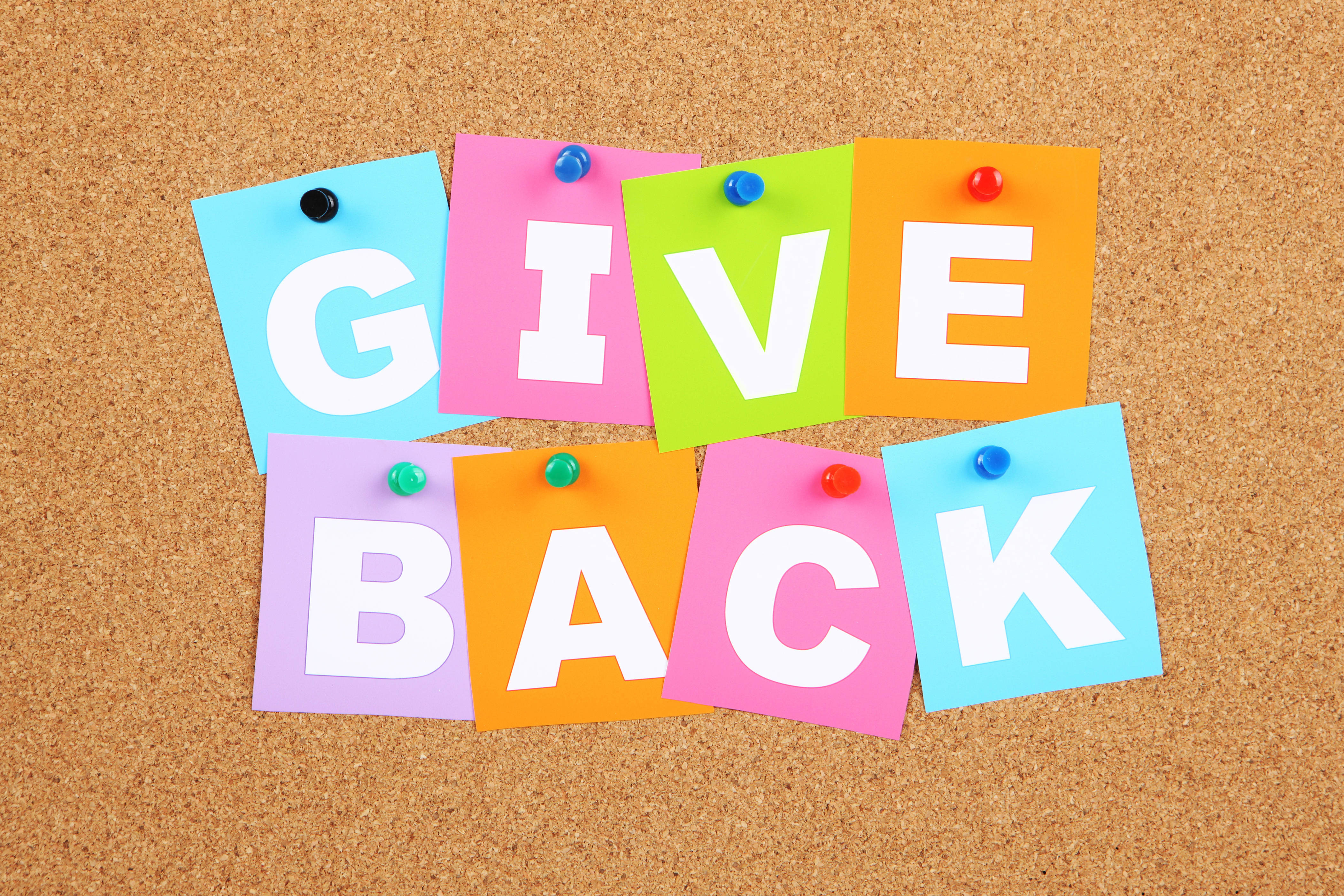 Give you back to me. Give back to community. To give back. Give back.