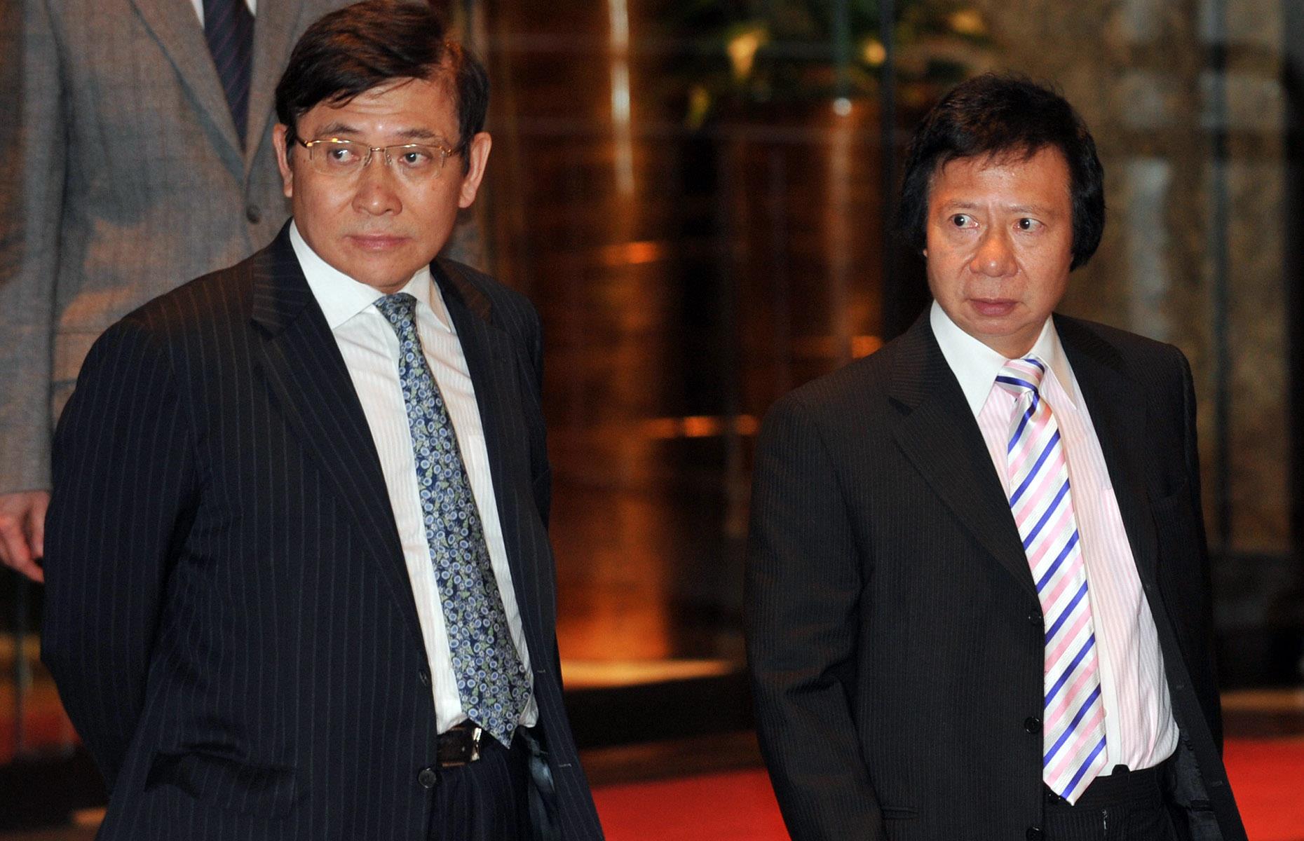<p>Brothers Raymond (left) and Thomas Kwok are property magnates with an empire that includes real estate in Hong Kong and China. Their late<br> father Kwok Tak-Seng created Sun Hung Kai Properties in 1972.</p>  <p>Brother Walter, who died in October 2018, was at the helm from 1990 to 2008; then Thomas and Raymond assumed the running of the firm,<br> with their mother Kwong Siu-hing as key shareholder.</p>  <p>However, Thomas was jailed for five years in 2014 on corruption charges, being released in early 2019. The family's net worth has fallen since<br> then, but still stands at a very healthy $24.7 billion.</p>