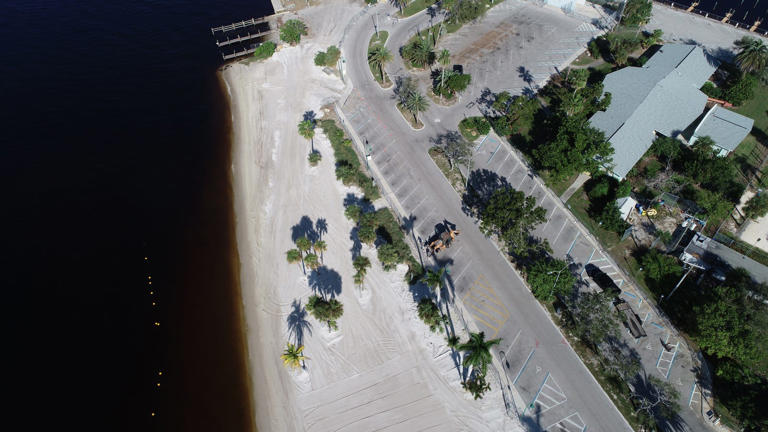 The Cape Coral Yacht Club beach area, photographed here on Tuesday, October 31, 2023, continues to undergo nourishment in preparation for its re-opening.