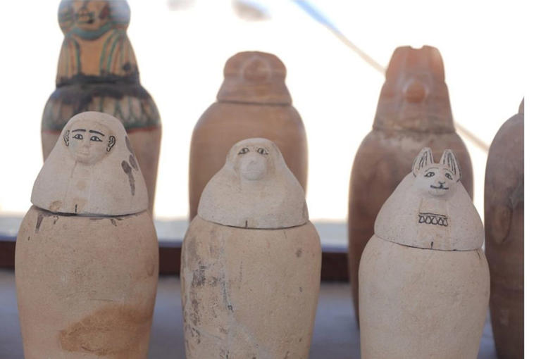 Canopic jars would have held organs extracted during the mummification process ((The Egyptian Ministry of Tourism & Antiquities))