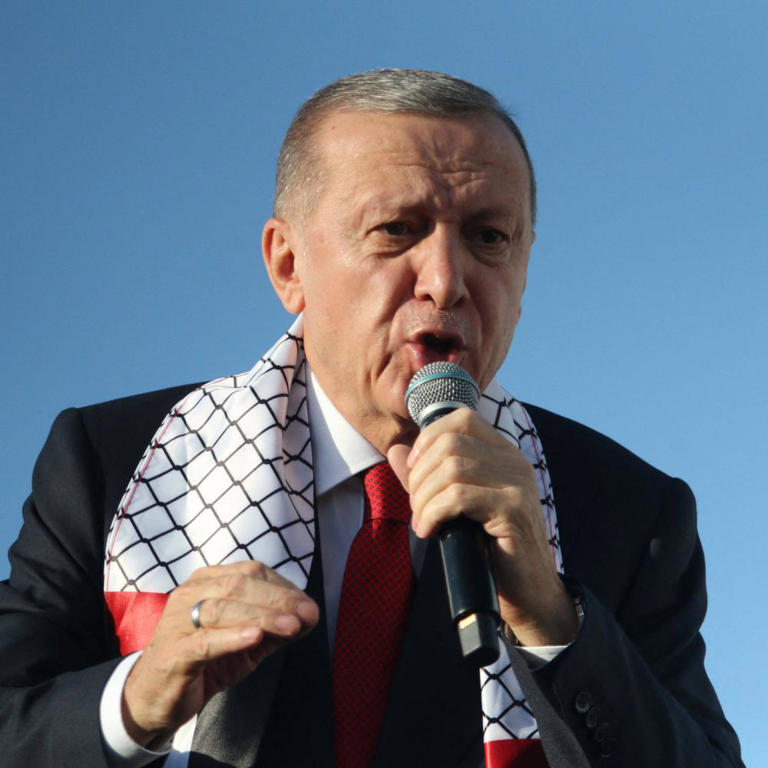 Mit Palästinenserschal: der türkische Präsident Erdoğan.