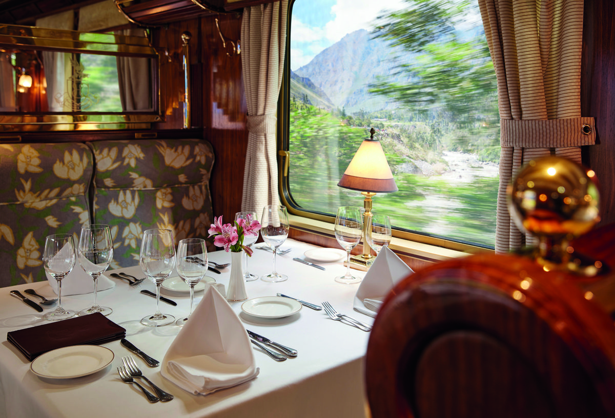 <p>The <a href="https://www.belmond.com/trains/south-america/peru/belmond-hiram-bingham/">Hiram Bingham</a> train from Belmond is an ultra-lux way to travel to the Lost City of the Incas. Beginning in Cusco, Peru, traveling through the Sacred Valley, this roundtrip adventure ultimately arrives at the entrance of Machu Picchu. You'll also enjoy a cocktail, brunch and gourmet Peruvian lunch, as well as stunning views both in the early morning and evening.</p>