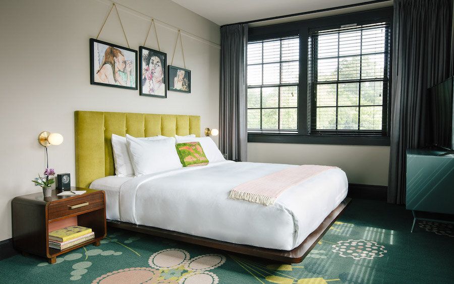 <p>In the heart of Atlanta, this chic hotel is filled with whimsical art, upholstered headboards, and bold patterns. In the suites, you can wake up to soft sheets, a luxe bathroom with a clawfoot tub, and a little kitchenette.</p><p><a class="body-btn-link" href="https://www.hotelclermont.com/">BOOK NOW</a></p>
