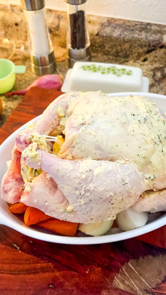 Herb Butter Roasted Chicken Recipe (Easy 3 Ingredient)