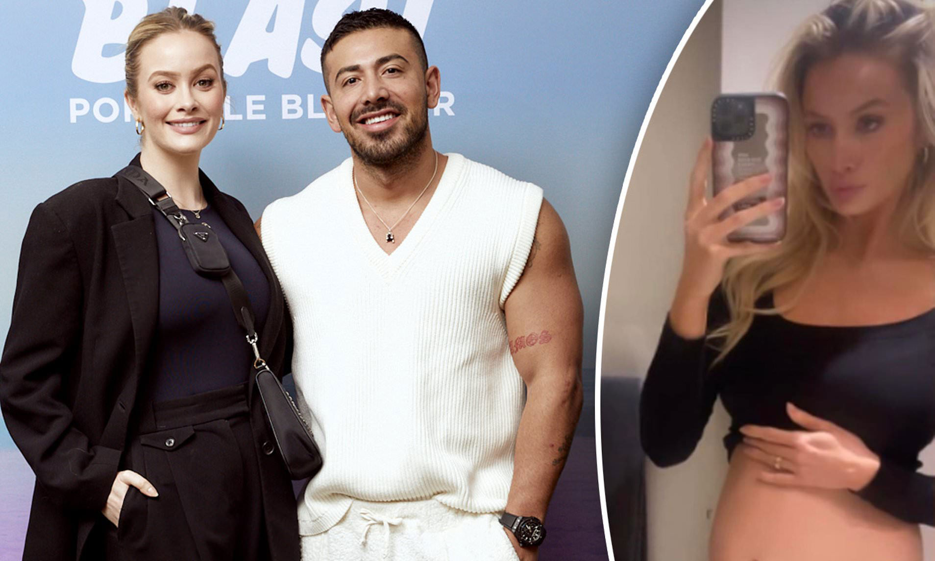 Pregnant Simone Holtznagel is radiant with Jono at event