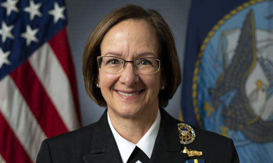 Đô đốc Lisa Franchetti trong ảnh chụp hồi tháng 2. Ảnh: US Navy