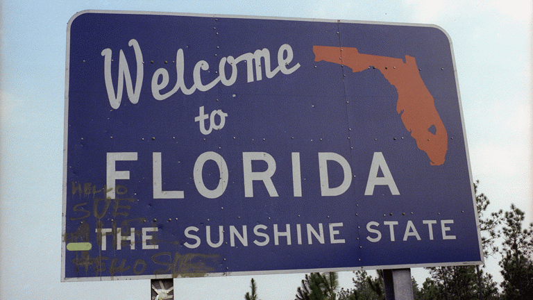 Welcome to Florida sign. Getty Images