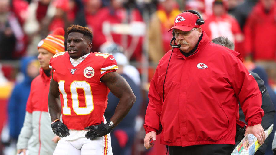 WATCH: Tyreek Hill Adorably Greets Andy Reid in Chiefs vs. Dolphins Pregame