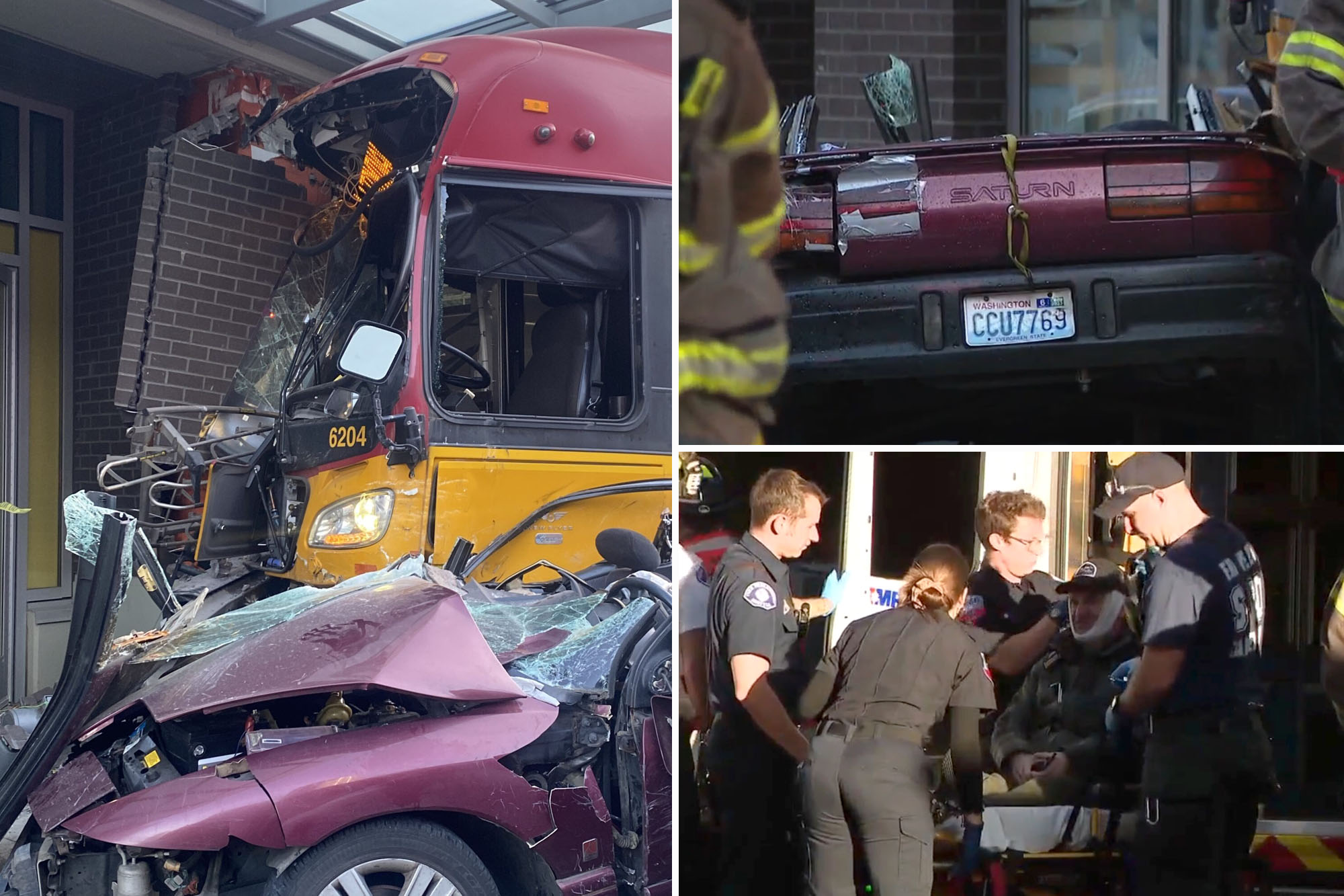 Seattle Bus Crashes Into Car And Building Killing 1, Injuring 12