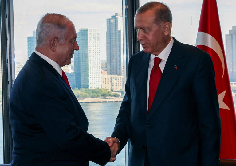 Erdogan and Netanyahu during their meeting at the UN General Assembly, in September. Credit: Turkish Presidency Press Office