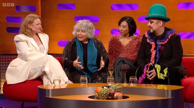 Miriam and her fellow guests on The Graham Norton Show