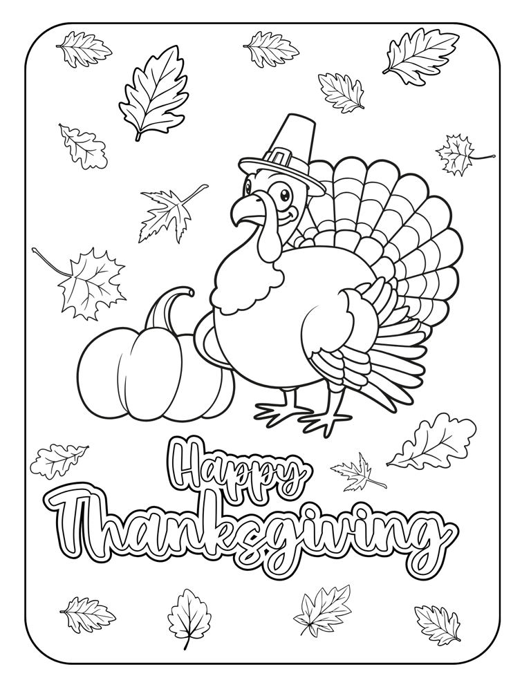 10 Cute Thanksgiving Coloring Pages