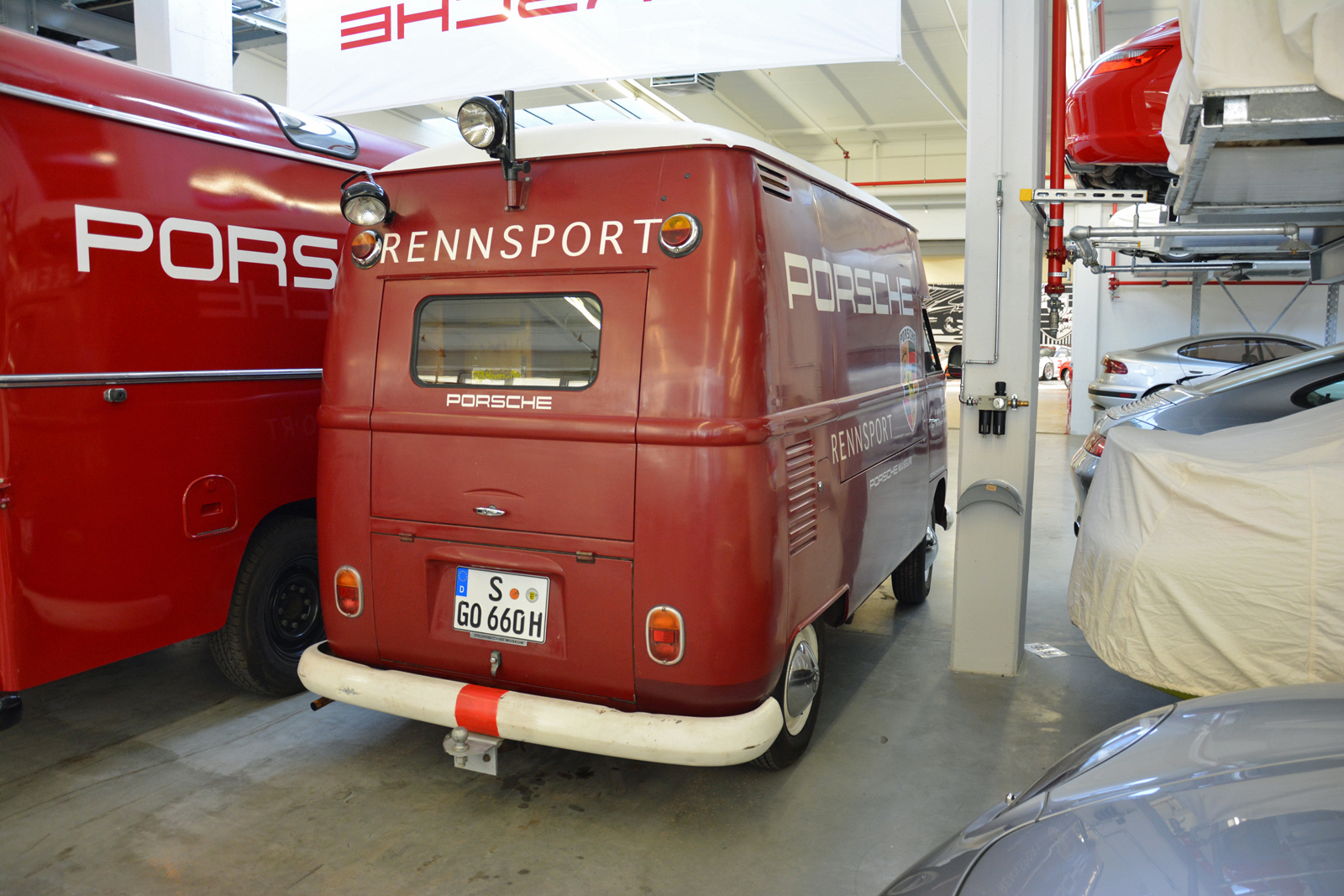<p>Porsche has never dabbled in commercial vans, so it sourced its race support vehicles from other manufacturers. The original Volkswagen Bus was a popular option because it was solid, affordable and relatively <strong>cheap to operate</strong>. Porsche raised this example’s roof to carry more gear, creating a body style never offered by Volkswagen.</p>