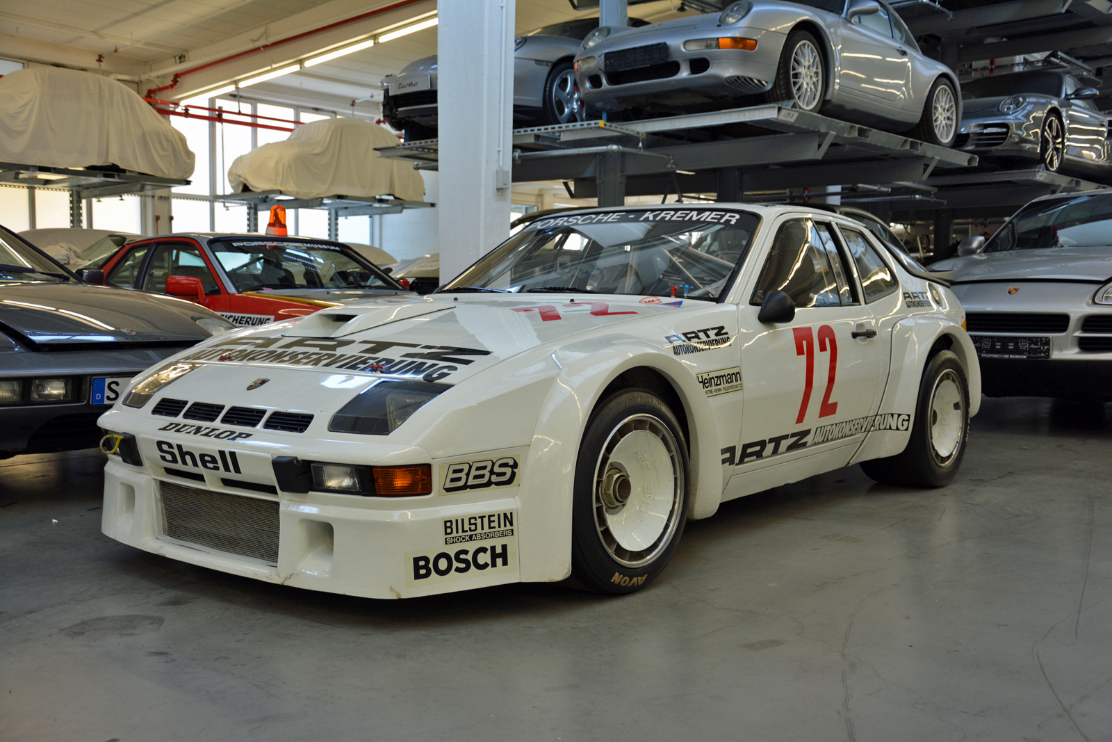 <p>The 924 Carrera GTR is another homologation special. Porsche built 17 examples of the car in 1980 to satisfy Group 4 regulations. Each one left the factory with a <strong>bigger intercooler</strong>, an integrated roll cage, an adjustable suspension and bigger brakes carried over from the 935.</p>