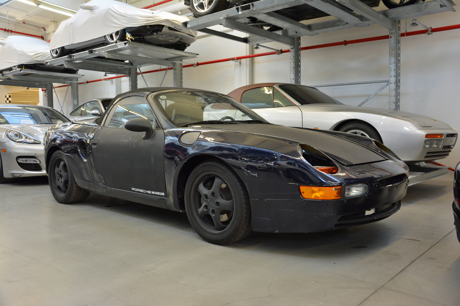 <p>The 968-derived bodywork hides the engine and the running gear of the original Boxster. This <strong>Franken-Porsche</strong> logged thousands of miles in the world’s harshest climates as engineers gathered data on the new mechanical components before releasing the car to the public. Most test mules end up crushed, but this one was spared at the end of its life cycle.</p>