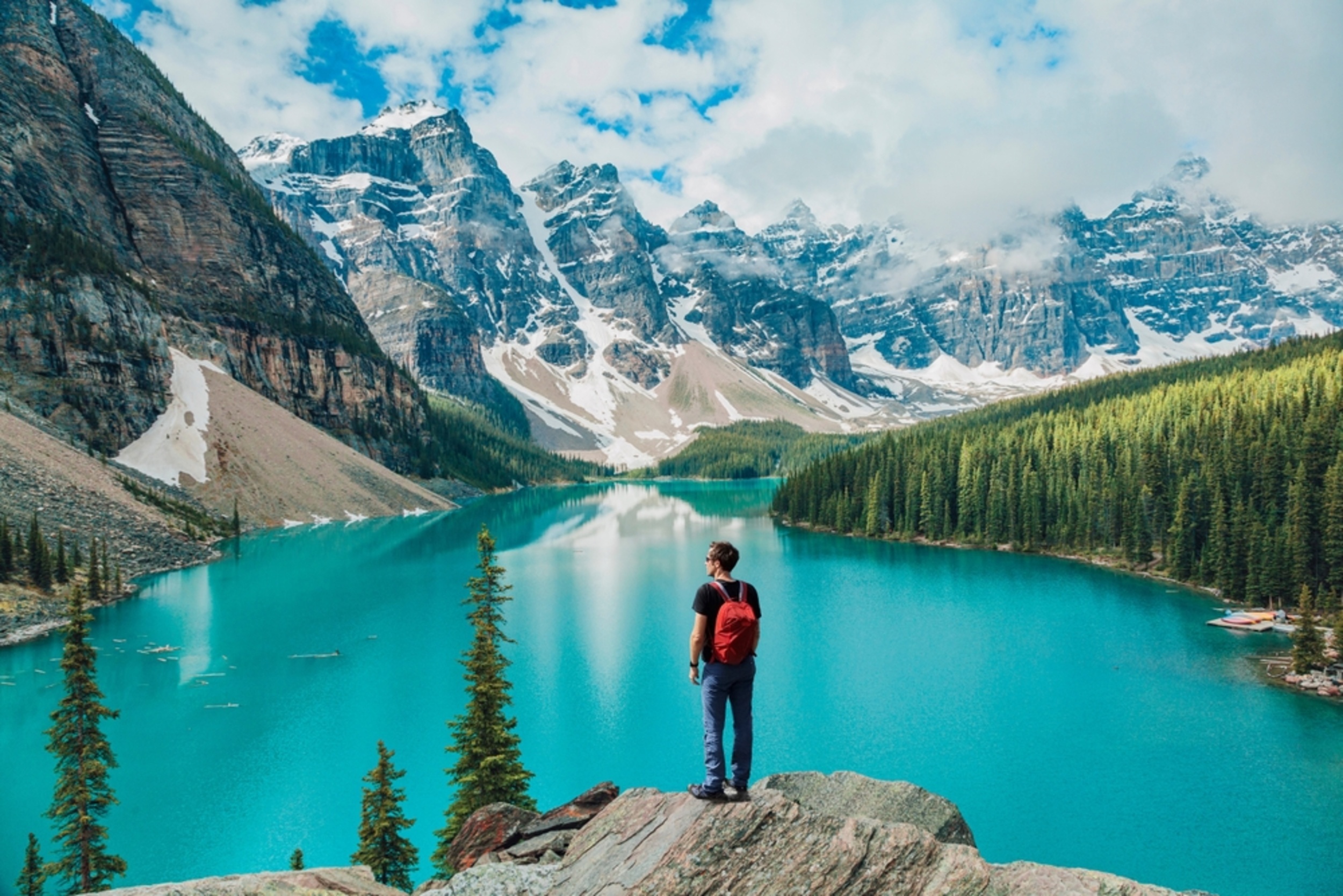 <p>Located in Alberta, Canada, Banff National Park is one of the best places to explore the majesty of the Canadian Rockies. Expect massive peaks, gorgeous glacial lakes, and plenty of wildlife. </p><p>You may also like: <a href='https://www.yardbarker.com/lifestyle/articles/22_recipes_that_put_spins_on_classic_thanksgiving_dishes_111623/s1__39468490'>22 recipes that put spins on classic Thanksgiving dishes</a></p>