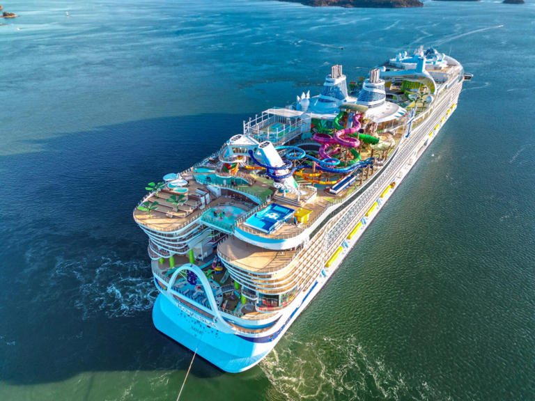 Aerial of Royal Caribbean's Icon of the Seas.