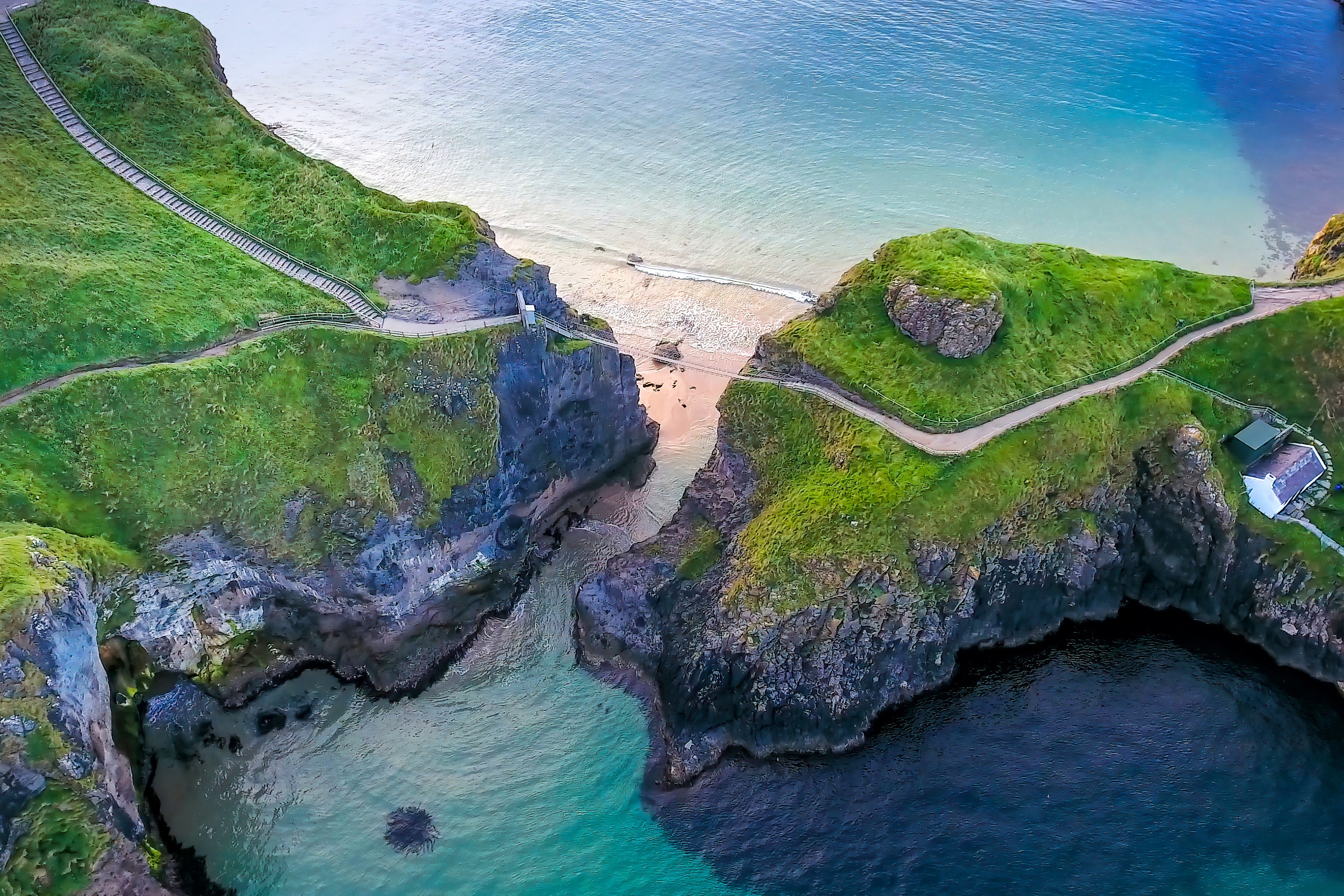 <p><strong>Location:</strong> County Antrim</p> <p>Suspended almost 100 feet above sea level, the Carrick-a-Rede Rope Bridge was first built by salmon fishermen over 200 years ago. Although the last fish was caught here in 2002, somewhere around a quarter of a million visitors cross the bridge for both thrills and scenery. Tourists walking the 66-foot path are rewarded with views of Rathlin Island, <a href="https://www.cntraveler.com/galleries/2016-04-06/10-amazing-things-you-need-to-see-in-scotland?mbid=synd_msn_rss&utm_source=msn&utm_medium=syndication">Scotland</a>, and the Irish Sea. A lucky few might even spot some sharks and porpoises below in the water...if they dare to look down.</p><p>Sign up to receive the latest news, expert tips, and inspiration on all things travel</p><a href="https://www.cntraveler.com/newsletter/the-daily?sourceCode=msnsend">Inspire Me</a>