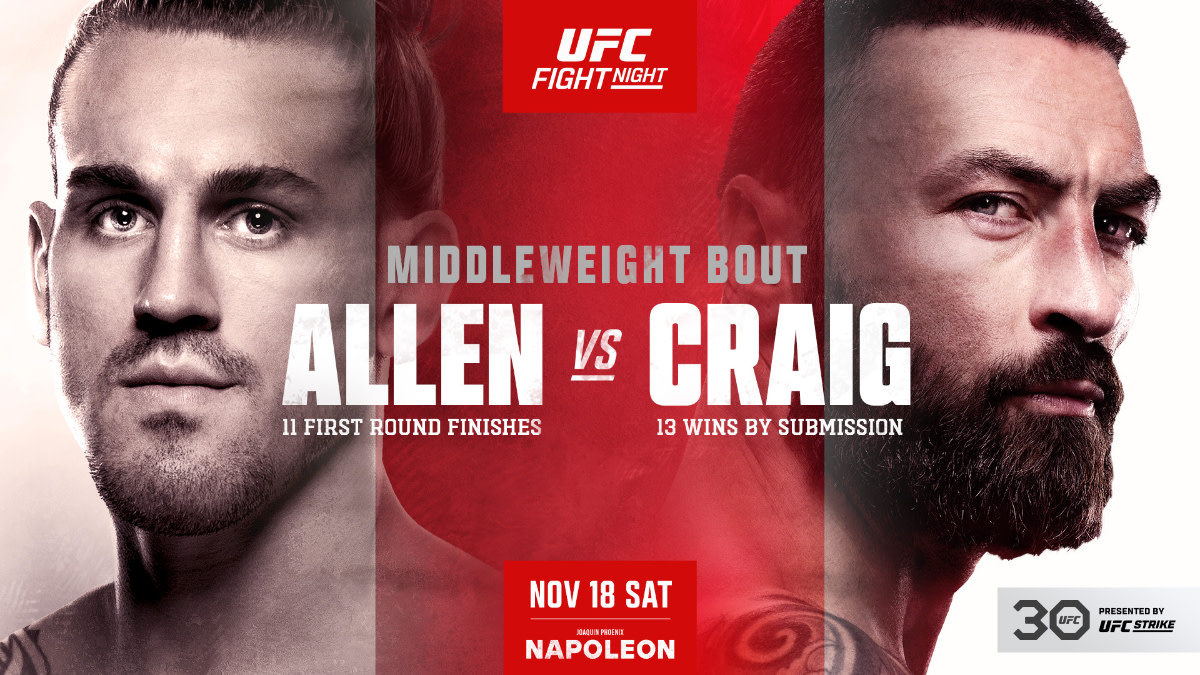 UFC Fight Night Results & Highlights Brendan Allen Submits Paul Craig