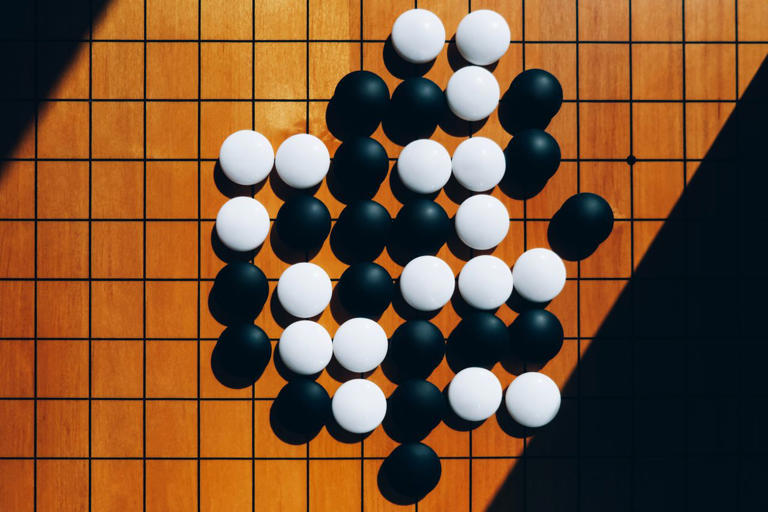 A game of Go in process.