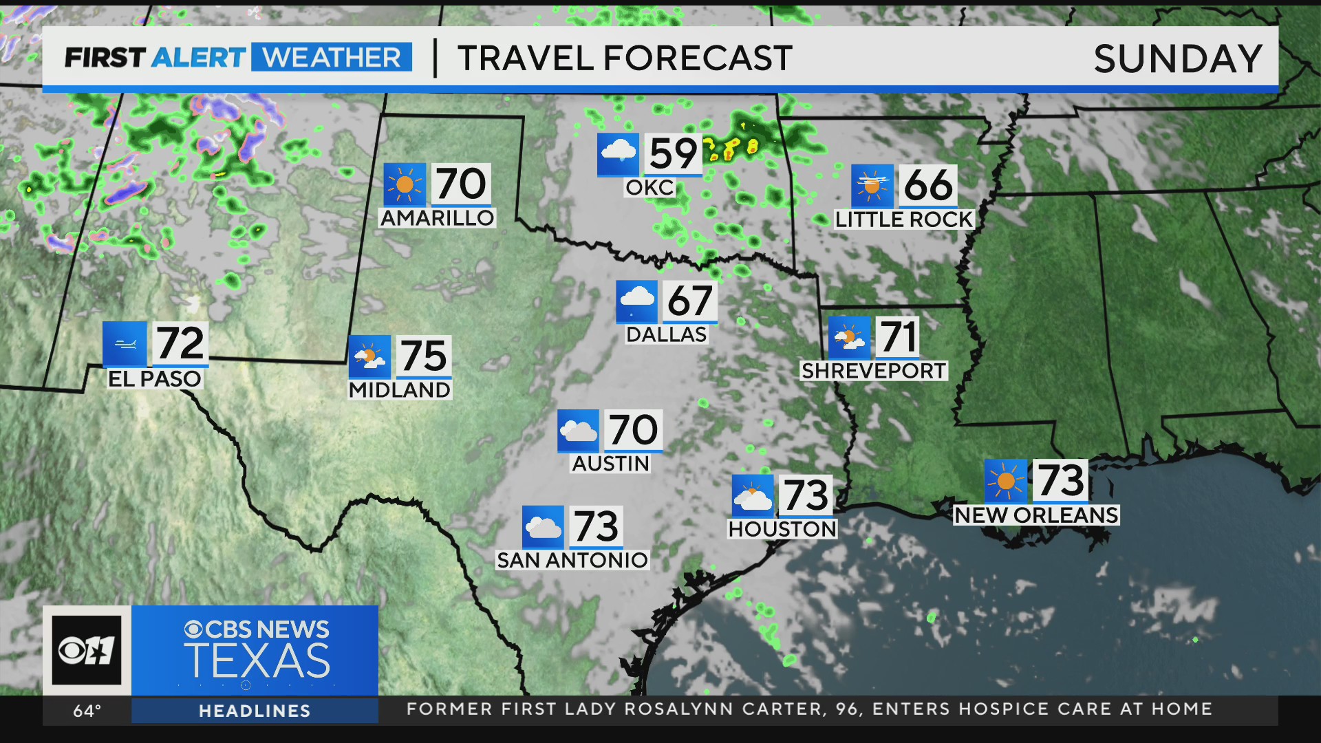 Scattered Showers Sunday Ahead Of Cool Down Mid-week