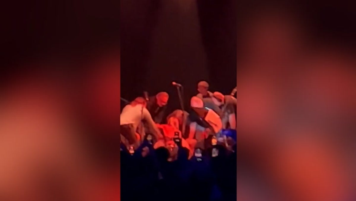 members of 90s rockband brawl on stage during gig in australia