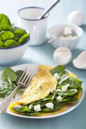 Friday -Lunch: Goat cheese and spinach omelette
