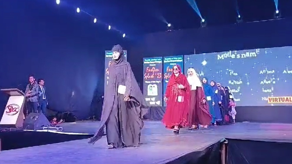 video: burqa-clad women walk ramp in up college, muslim panel threatens action