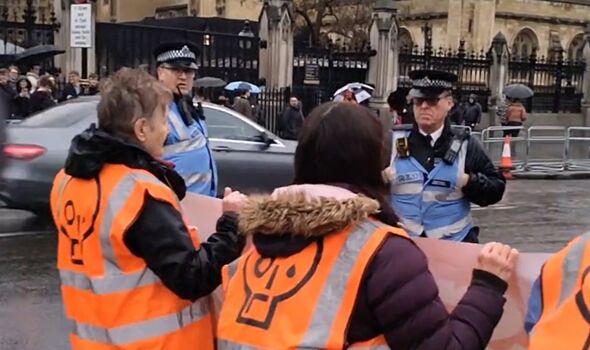 eco mob's protest foiled in seconds as met police swoop in to arrest them