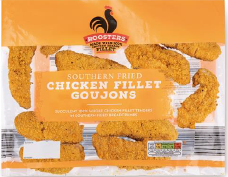 fsai recall batch of aldi ‘roosters’ chicken goujons due to possible presence of salmonella