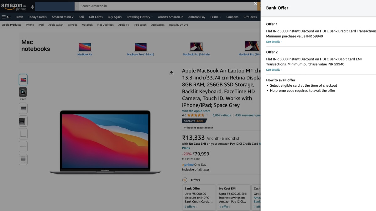 amazon, windows, microsoft, apple macbook air m1 is available at rs 17,000 discount and here is why this is a deal you shouldn't miss