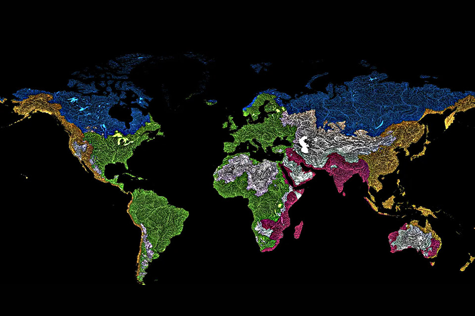 nova coleção de mapas mostra que nem todos os rios correm para o mar