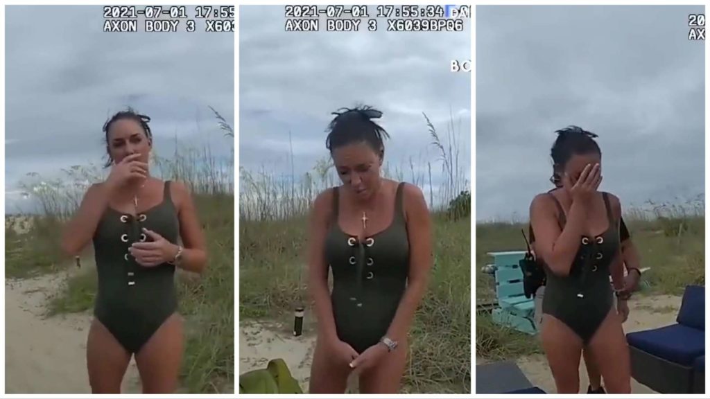 usa un vibratore in spiaggia e viene arrestata: rilasciato video della polizia
