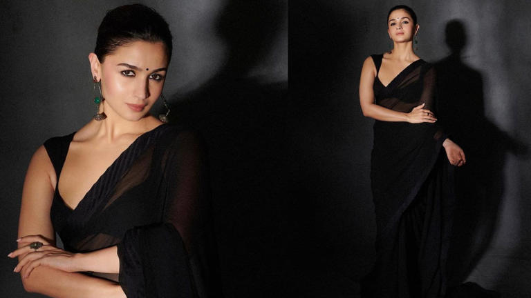 Fashion Face-Off Alia Bhatt in black sheer saree